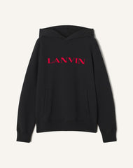 Black Lanvin Embroidered Cotton Hoodie