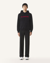 Black Lanvin Embroidered Cotton Hoodie