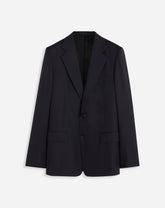 SINGLE-BREASTED FLAP POCKETS JACKET NAVY BLUE