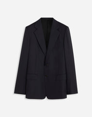 SINGLE-BREASTED FLAP POCKETS JACKET NAVY BLUE