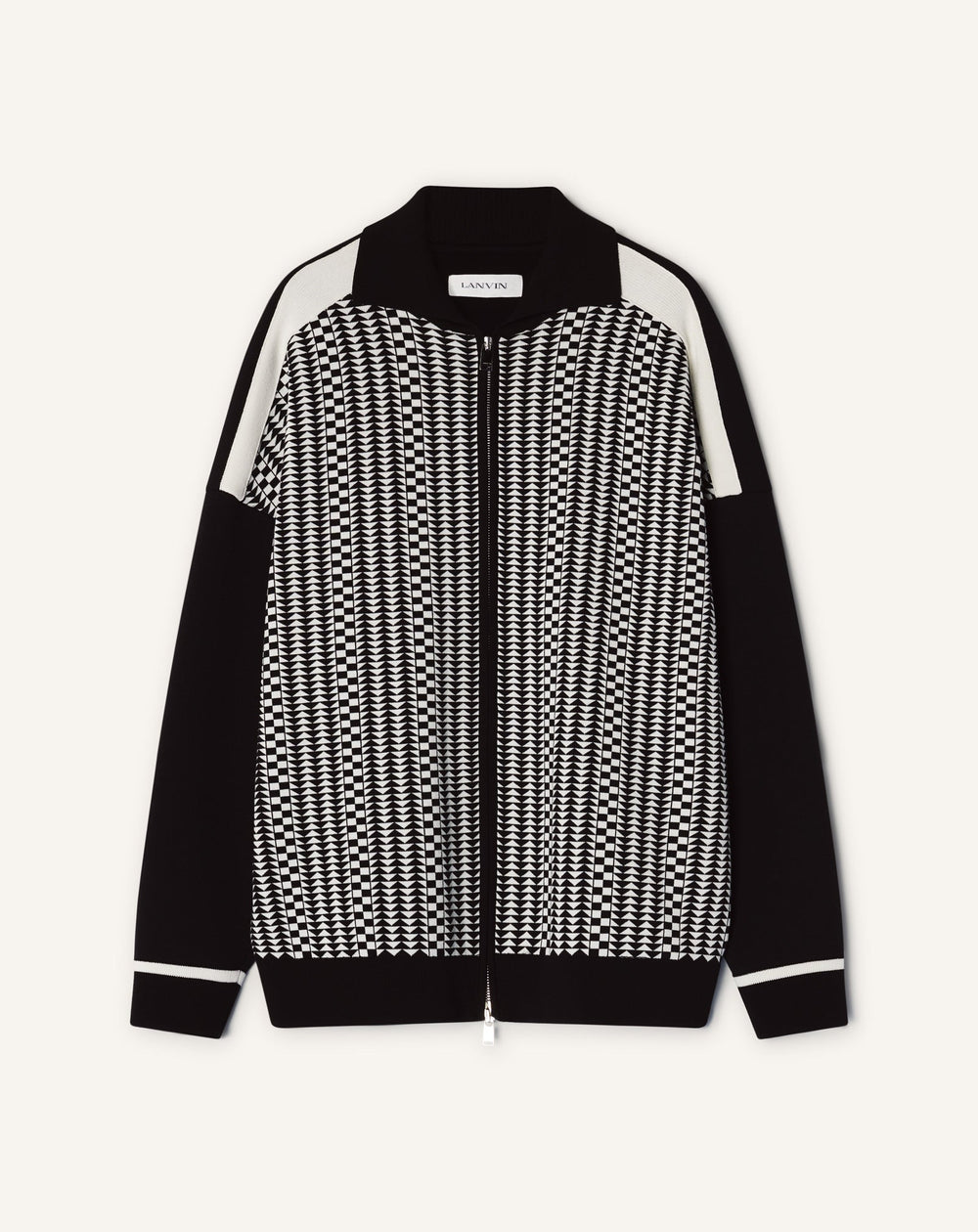 Blouson Zippé En Jacquard De Soie Et Coton Grey