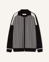 Blouson Zippé En Jacquard De Soie Et Coton Grey