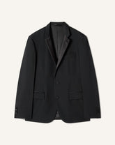 Veste Col Officier En Laine Black