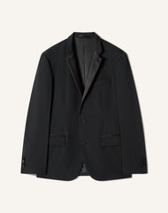 Veste Col Officier En Laine Black