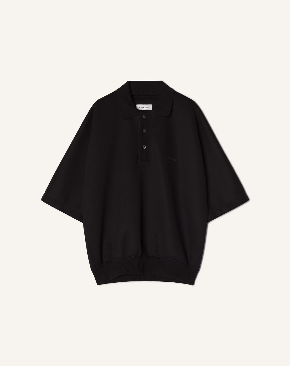 Polo Ample En Jersey Double Face Black