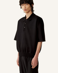 Polo Ample En Jersey Double Face Black