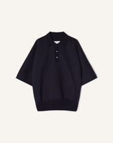 Polo Ample En Jersey Double Face Blue