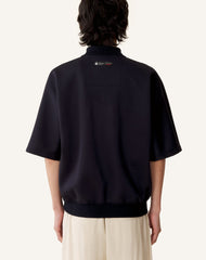 Polo Ample En Jersey Double Face Blue