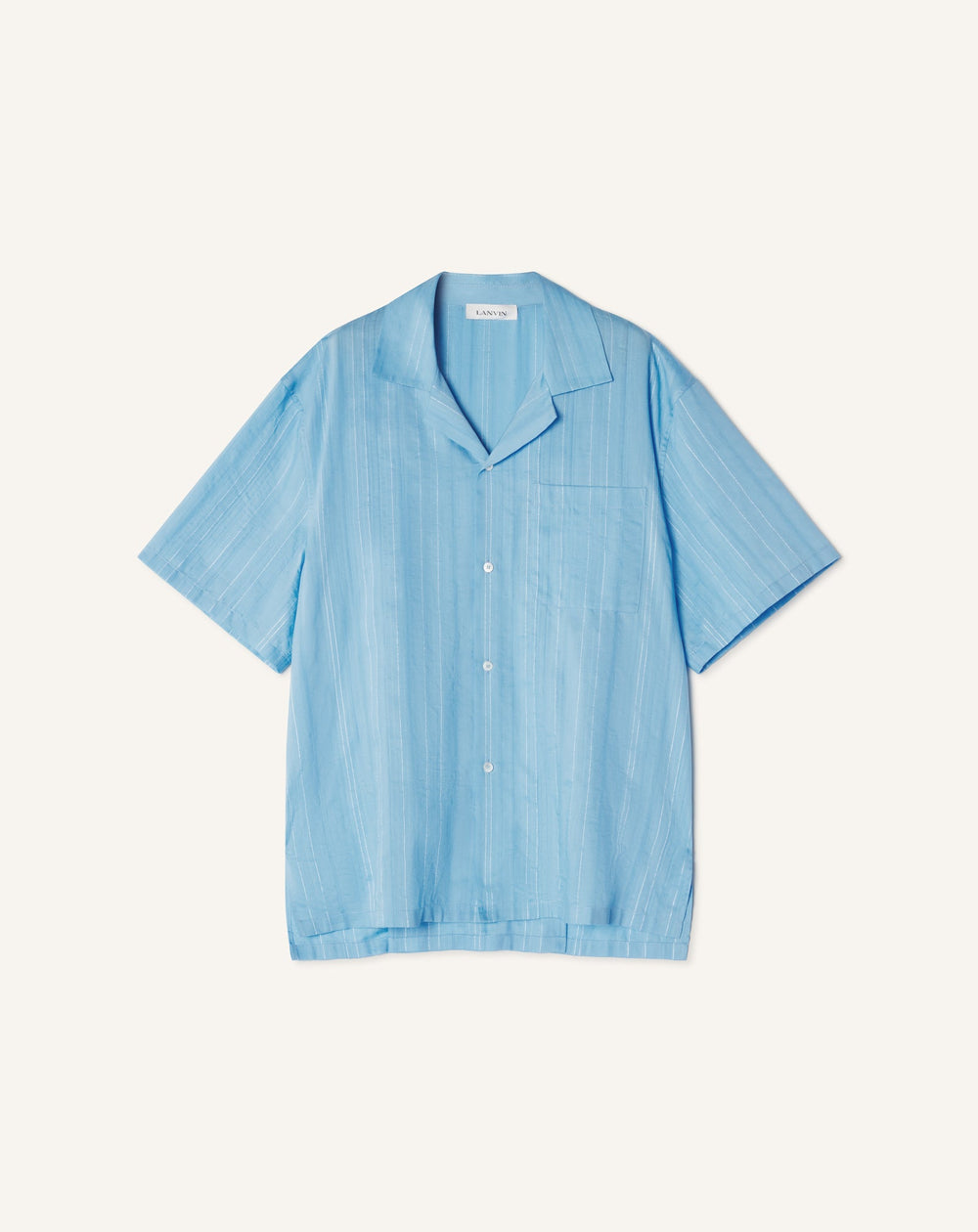 Chemise Texturée En Coton Et Soie Blue