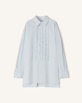 Chemise À Plastron En Popeline De Coton Blue