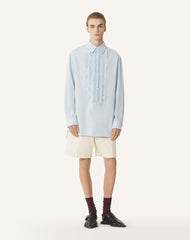 Chemise À Plastron En Popeline De Coton Blue