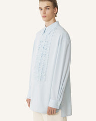 Chemise À Plastron En Popeline De Coton Blue