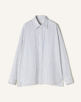 White Oversized Striped Cotton Poplin Shirt