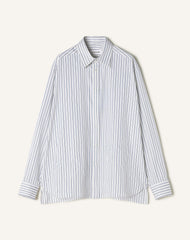 White Oversized Striped Cotton Poplin Shirt