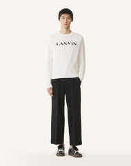 White Lanvin Embroidered Cotton Sweatshirt