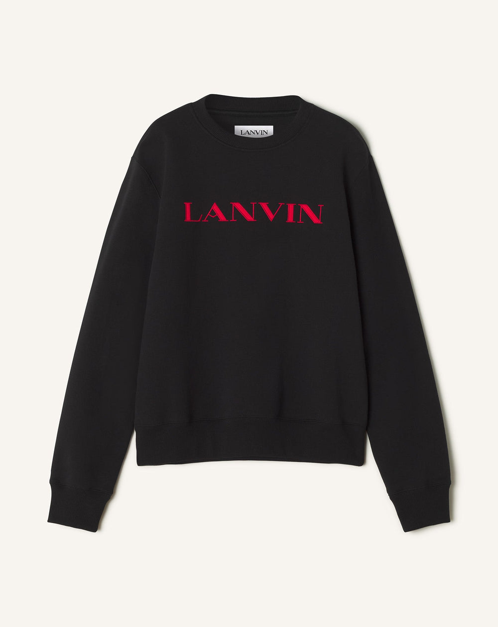 Black Lanvin Embroidered Cotton Sweatshirt