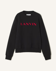 Black Lanvin Embroidered Cotton Sweatshirt