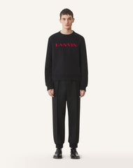 Black Lanvin Embroidered Cotton Sweatshirt