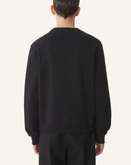 Black Lanvin Embroidered Cotton Sweatshirt