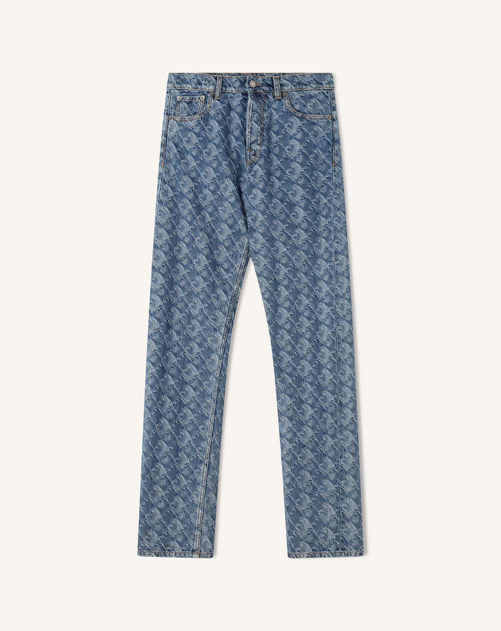 Pantlon En Denim Jacquard Lunar Year Blue