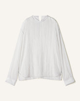 White Pleated Silk Top