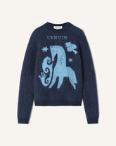 Pull En Mohair Jacquard Lunar Year Blue
