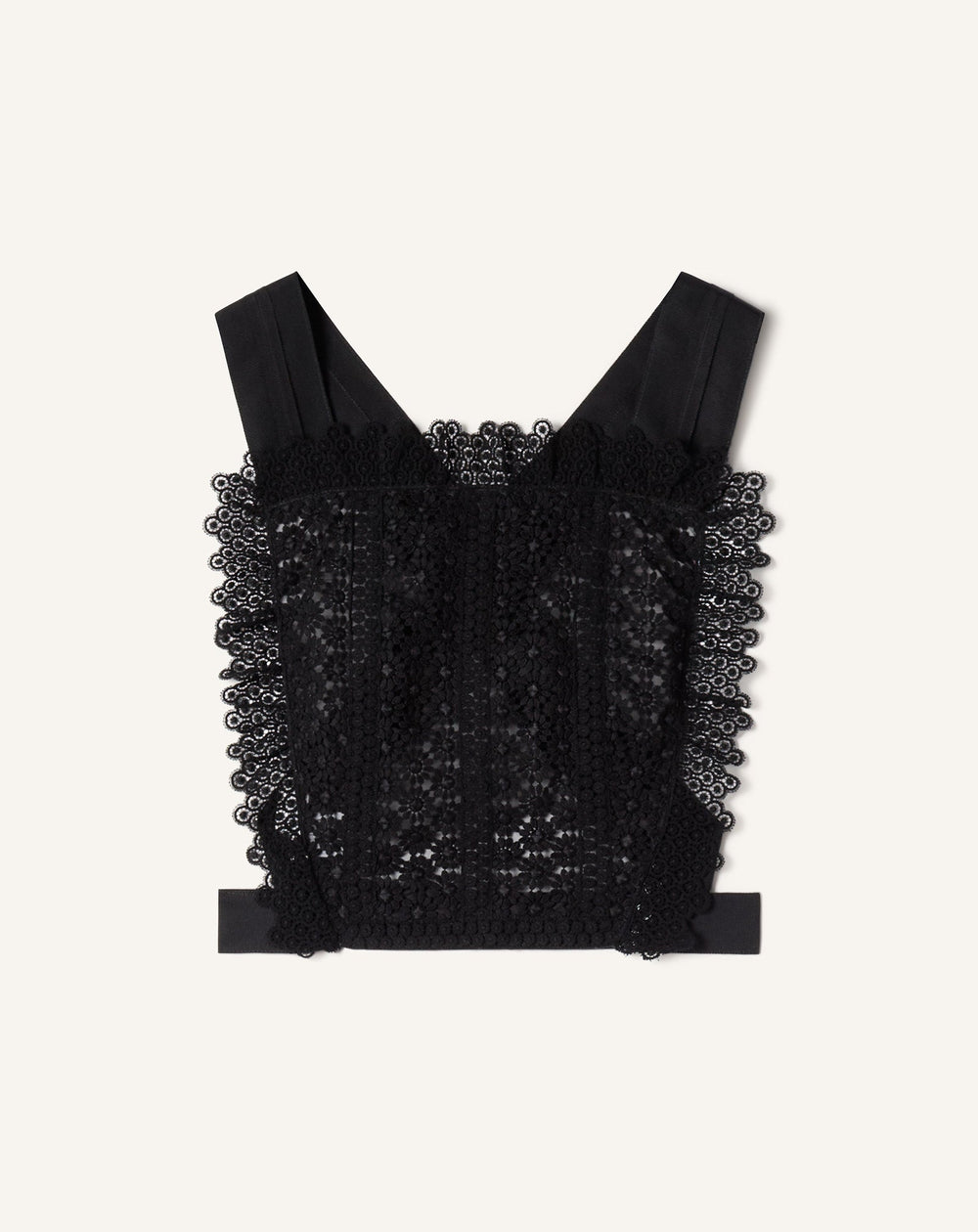 Plastron En Guipure Black