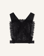 Plastron En Guipure Black