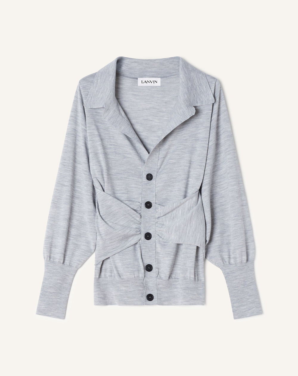 Cardigan Drapé En Laine Black