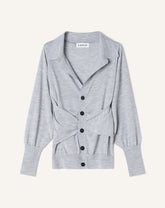Cardigan Drapé En Laine Black