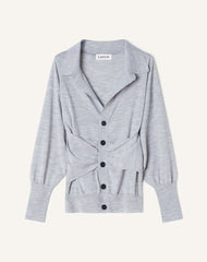 Cardigan Drapé En Laine Black
