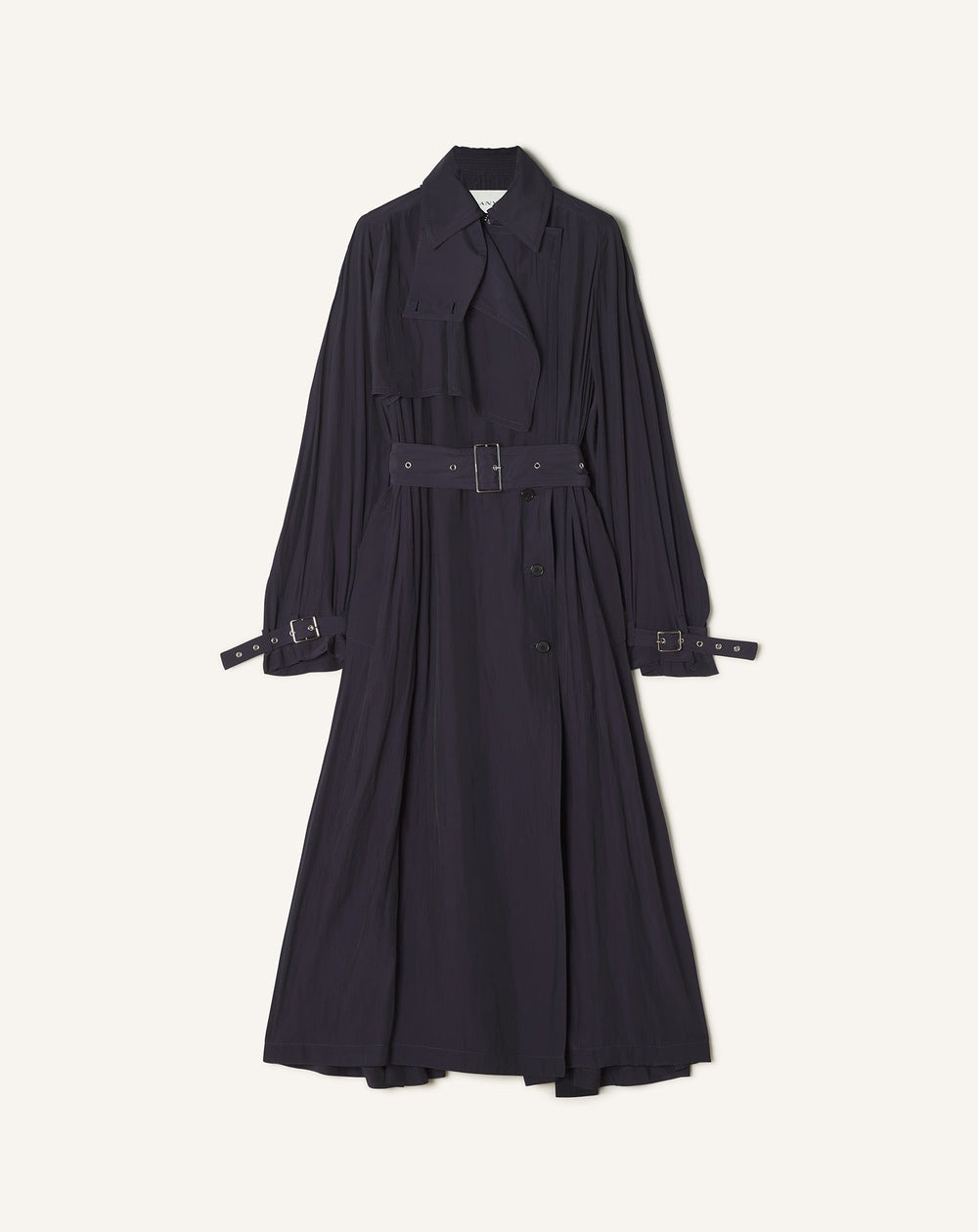 Blue Trench In Charmeuse