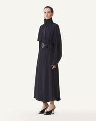 Blue Trench In Charmeuse