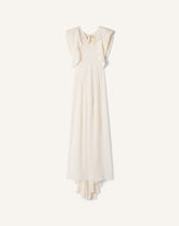 Robe Longue En Georgette De Soie White