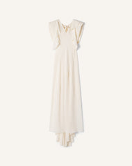 Robe Longue En Georgette De Soie White
