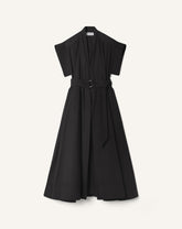 Robe Évasée En Popeline De Coton Black