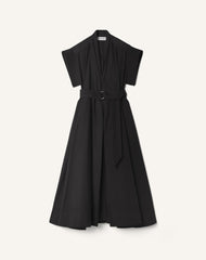 Robe Évasée En Popeline De Coton Black