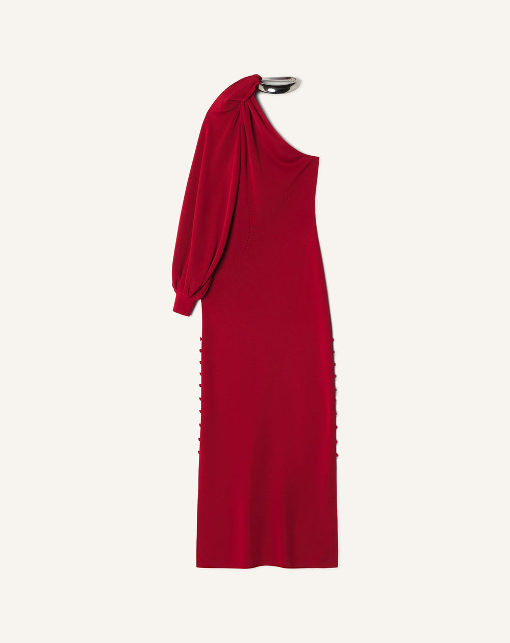 Robe Choker Asymétrique En Viscose Red