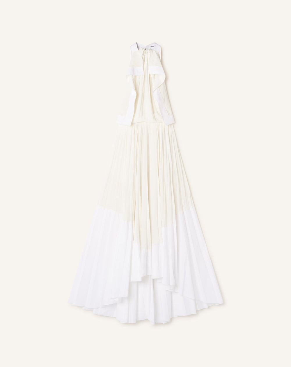 Robe Plissée En Charmeuse Et Coton White