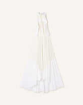 Robe Plissée En Charmeuse Et Coton White