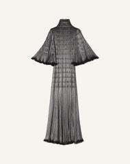 Black Midi Dress In Metallic Viscose