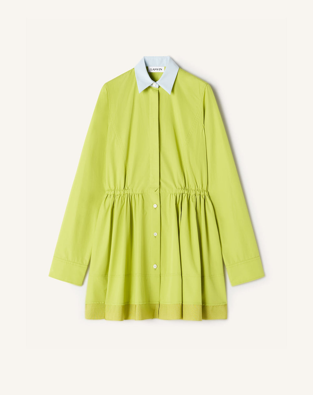 Robe Chemise Courte En Popeline De Coton Green