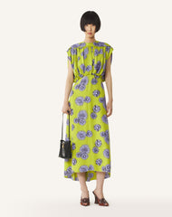 Robe Midi En Soie Imprimée Green