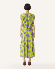 Robe Midi En Soie Imprimée Green