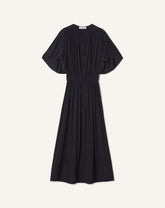 Blue Midi Dress In Charmeuse