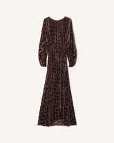 Brown Devoré Velvet Dress