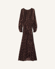 Brown Devoré Velvet Dress