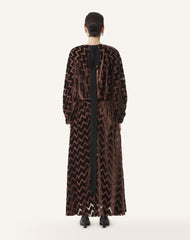 Brown Devoré Velvet Dress