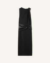 Robe Midi En Jersey Et Satin Black