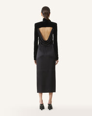 Black Velvet Midi Dress